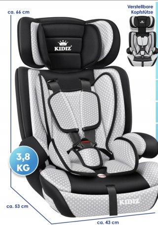 FOTELIK SAMOCHODOWY DZIECIĘCY 9-36 KG 1-12 LAT ISOFIX BEZPIECZNY