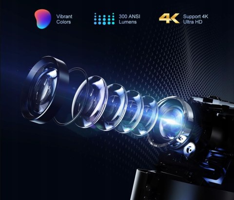 MINI PROJEKTOR WIFI 6 BLUETOOTH 4K 1080P KINO DOMOWE ZE ZOOM MINI PROJEKTOR WIFI 6 BLUETOOTH 4K 1080P KINO DOMOWE ZE ZOOM