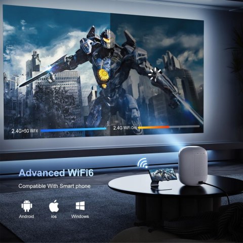 MINI PROJEKTOR WIFI 6 BLUETOOTH 4K 1080P KINO DOMOWE ZE ZOOM MINI PROJEKTOR WIFI 6 BLUETOOTH 4K 1080P KINO DOMOWE ZE ZOOM