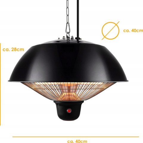 PROMIENNIK SUFITOWY TARASOWY 1500W PODCZERWIEŃ IP34 Z PILOTEM PROMIENNIK SUFITOWY TARASOWY 1500W PODCZERWIEŃ IP34 Z PILOTEM