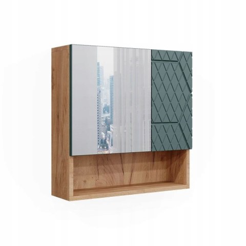 Szafka z lustrem w łazience Zielony/złoty dąb 54 x 55 cm, Irma Vicco Szafka z lustrem w łazience Zielony/złoty dąb 54 x 55 cm, Irma Vicco