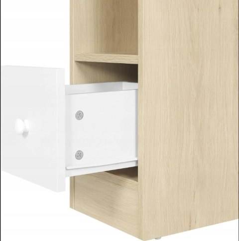 ZESTAW 2x NOWOCZESNY WĄSKI STOLIK NOCNY Z SZUFLADĄ I PÓŁKAMI 66 CM ZESTAW 2x NOWOCZESNY WĄSKI STOLIK NOCNY Z SZUFLADĄ I PÓŁKAMI 66 CM