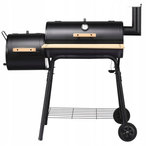 GRILL WĘGLOWY DWUKOMOROWY OGRODOWY Z TERMOMETREM KÓŁKAMI