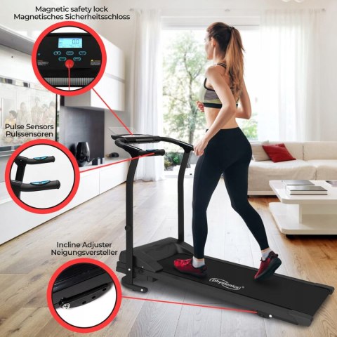 BIEŻNIA ELEKTRYCZNA SKŁADANA TRENAŻER DOMOWY 10 KMH FITNESS LCD