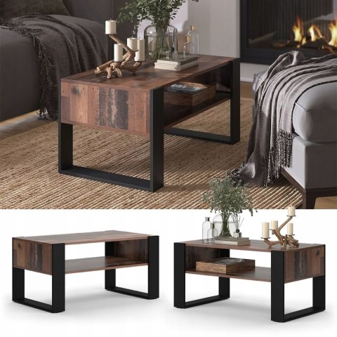STOLIK KAWOWY Z PÓŁKĄ DO SALONU NOWOCZESNY DESIGN