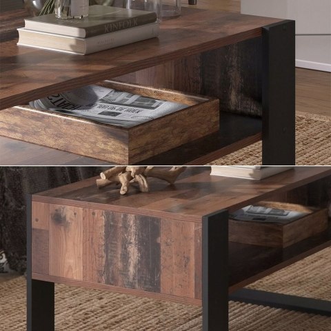 STOLIK KAWOWY Z PÓŁKĄ DO SALONU NOWOCZESNY DESIGN
