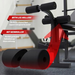 WIELOFUNKCYJNA ŁAWECZKA TRENINGOWA DO ĆWICZEŃ SIŁOWYCH ZE STACJĄ FITNESS