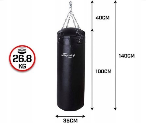 WOREK TRENINGOWY BOKSERSKI 100CM 27KG ŁAŃCUCH SIŁOWNIA MMA