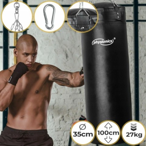 WOREK TRENINGOWY BOKSERSKI 100CM 27KG ŁAŃCUCH SIŁOWNIA MMA