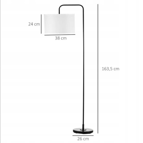 LAMPA STOJĄCA PODŁOGOWA NOWOCZESNA Z ABAŻUREM PRZEŁĄCZNIK NOŻNY
